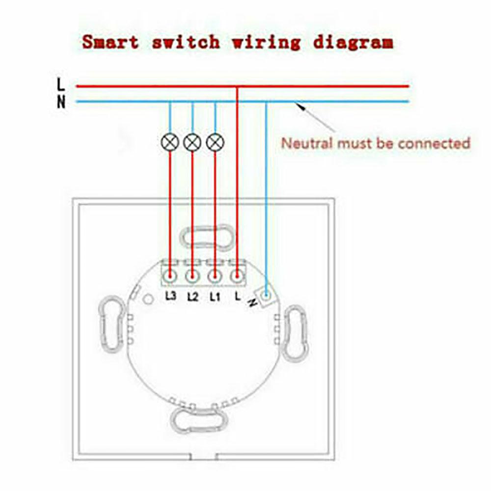 600W WiFi Smart Touch Switch 1Gang Light Control Wall Panel For Home 110-240V