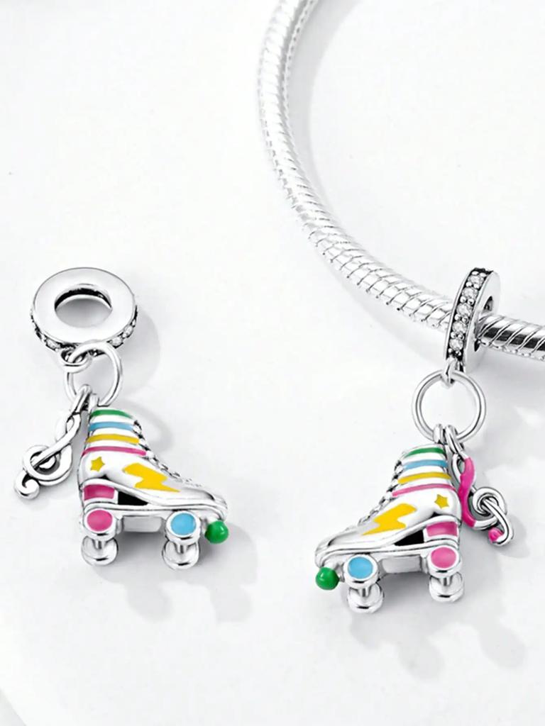 Charms Plata Copper Colors Colorful Skateboard Shoes Beads Pendant For Original Bracelet For Women Diy Jewelry Love Gift
