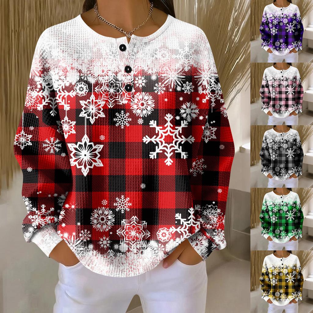 Dameskjorter Langermede topper Knepping V-hals Løse strikker Høstfavoritter for kvinner