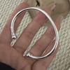 100% Solid 925 Sterling Silver Retro Bracelet for Women Men Vintage Handmade Narrow Simple Wave Bracelet Birthday Gift
