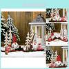 Charming Wooden Pinecone Double Tree Santa Figurine For Festive Holiday Decor