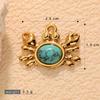 18K Stainless Steel Crab Pendant Necklace with Blue Turquoise for Women - Ocean Series DIY Jewelry Making