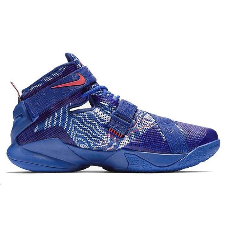 Nike Zoom Soldier 9 Comfortable Versatile Non-Slip Low-Top Basketball Shoes Men sneaker Blue 812571-418