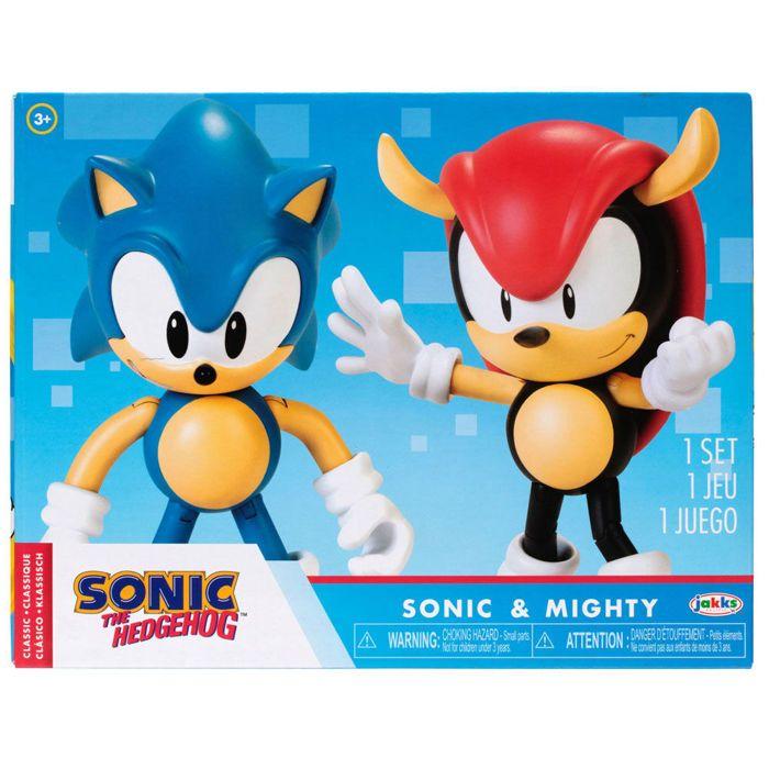Figurine - Jakks Pacific - Sonic & Mighty Sonic (x2) - Articulées - Couleurs vives - 10 cm