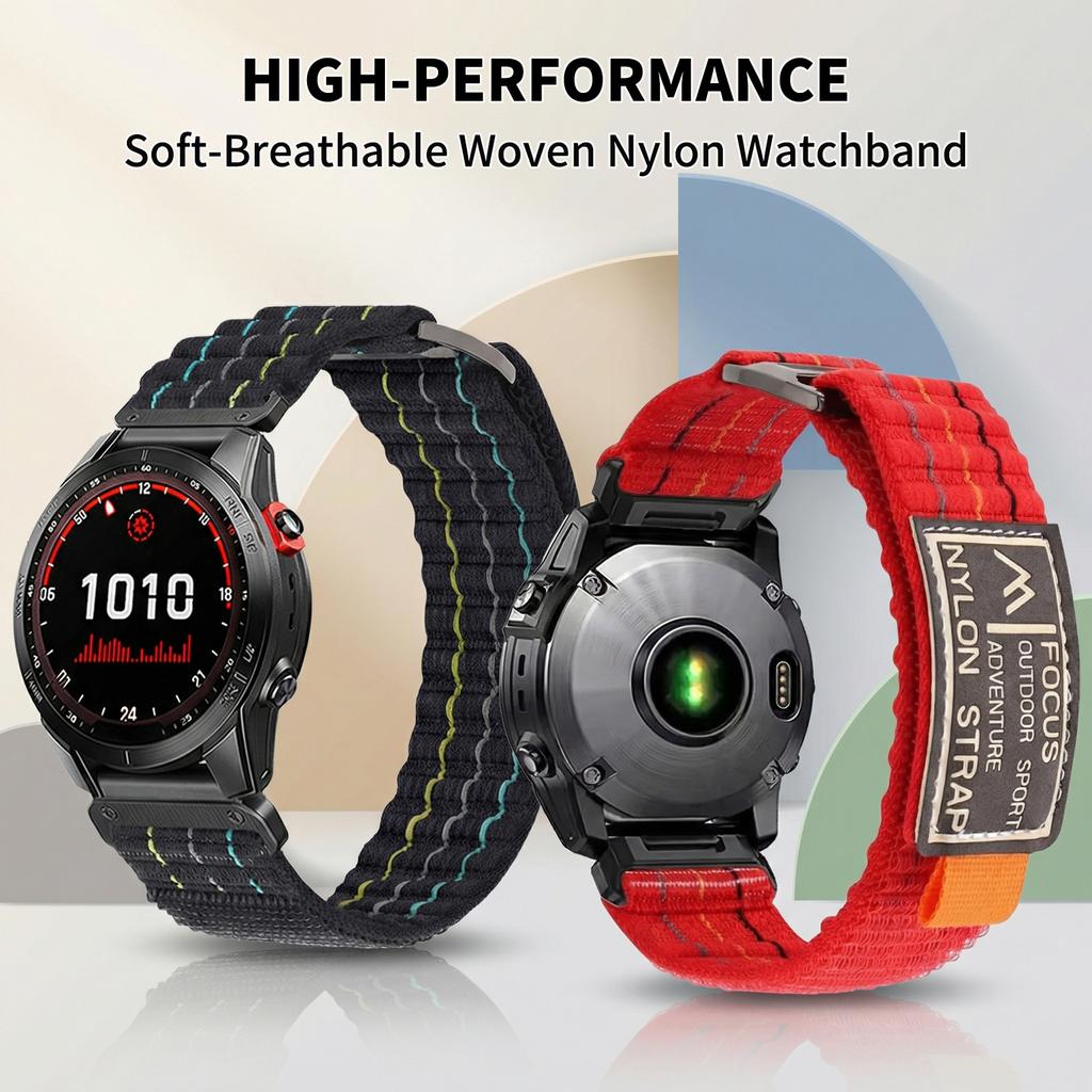 Cinturino a Passante in Nylon da 22/26mm per Garmin Fenix 8 51/47mm E 7 7X Pro 6 6X Cinturini QuickFit per Orologio Instinct 3 Quatix Epix Pro
