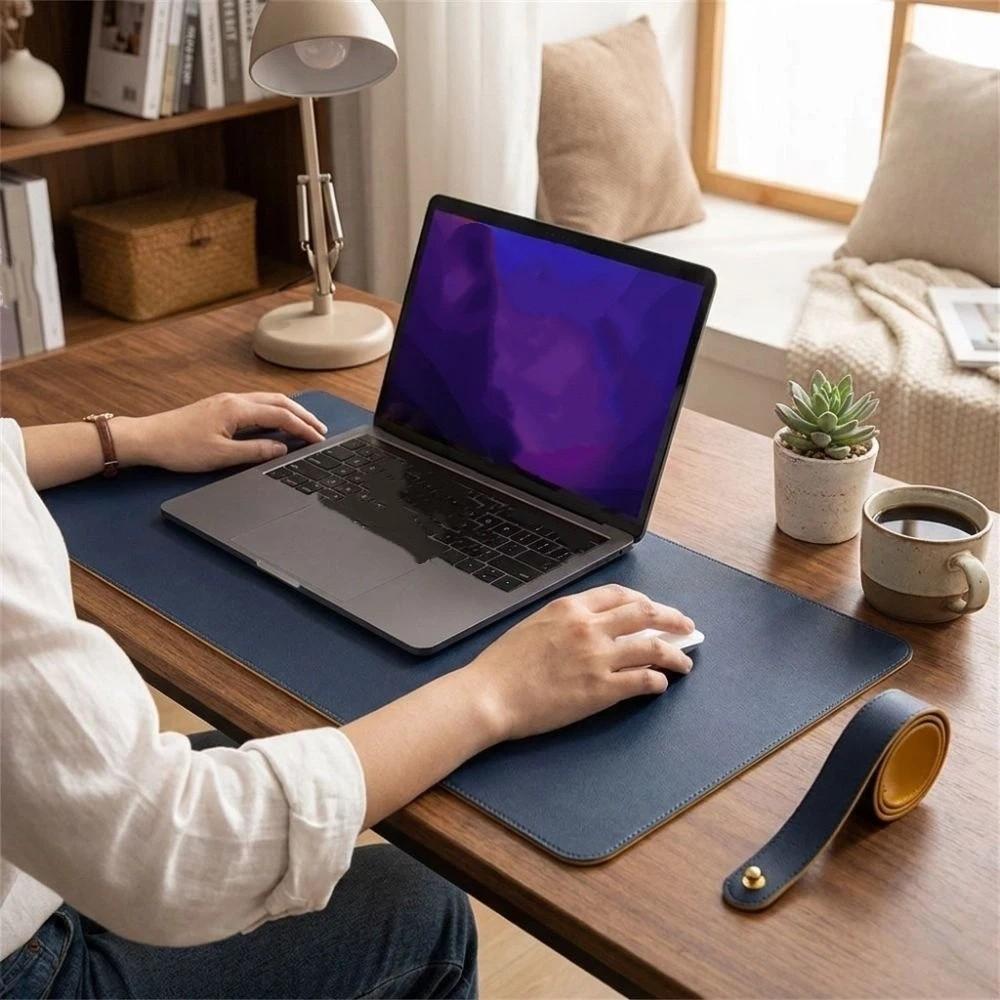 Waterproof Foldable Mouse Pad PU Leather Hand Rest Pad Dust-proof Keyboard Pad Nail Studio