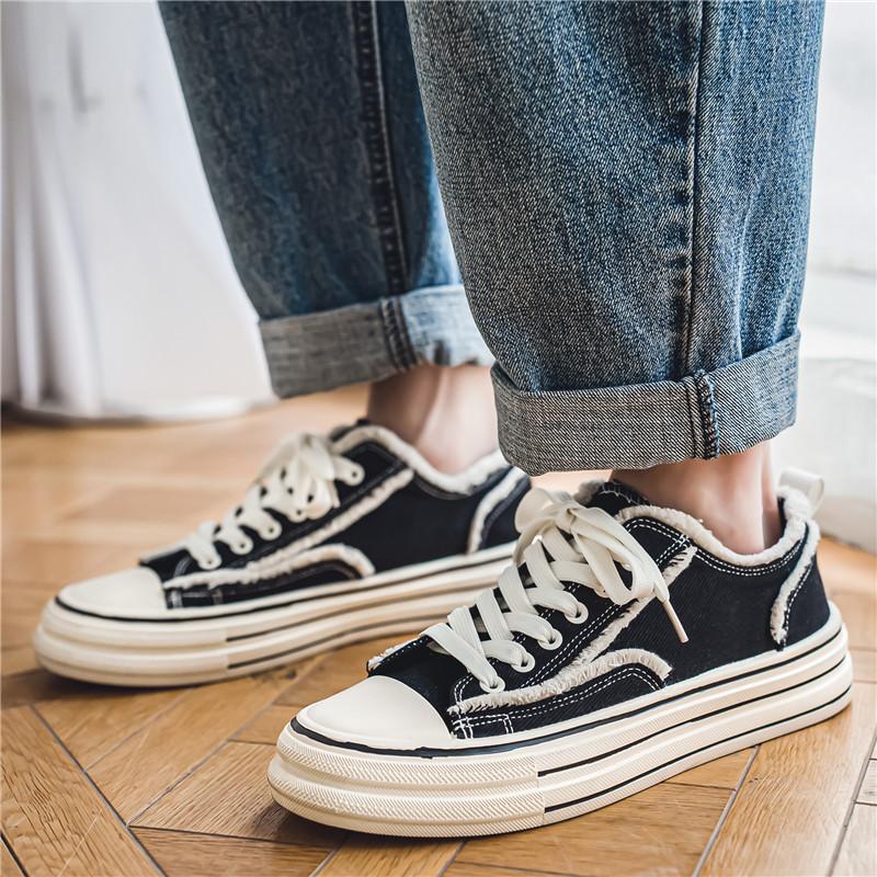 Новые дышащие весенние и осенние мужские повседневные парусиновые туфли с толстой — фото 3