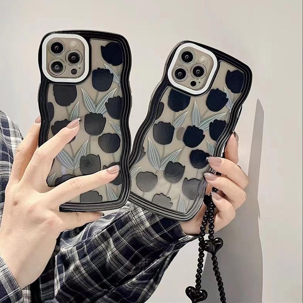 Black Love Butterfly Apple 16 Mobile Phone Case Applicable To IPhone15Pro Large Wave Soft Case 14 13 Pro Case
