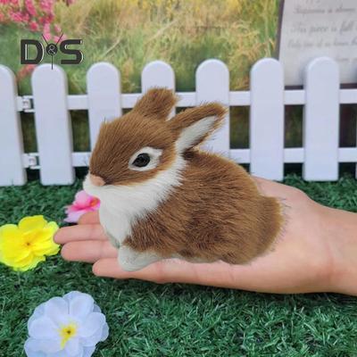 1/5 Adet Peluş Tavşan Heykelciği Gerçekçi Simülasyon Tavşan Modeli Gerçekçi Yapay Kürk Hayvan Minyatür Ev Ofis Paskalya Masaüstü Dekorasyon Süsü