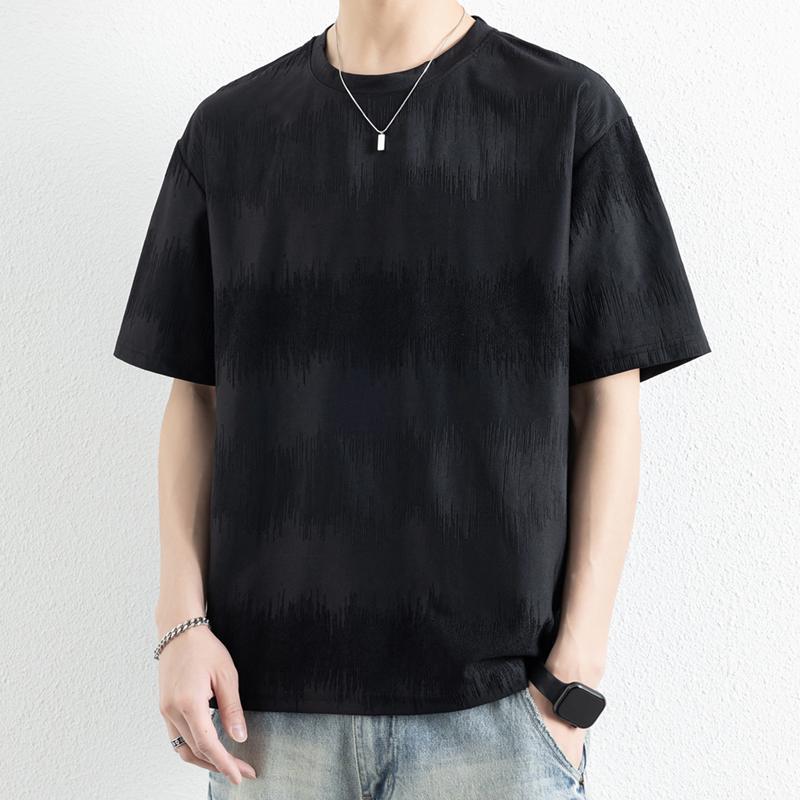 Large Size High-end Simple Short-sleeved T-shirt Men's Loose Solid Color T-shirt