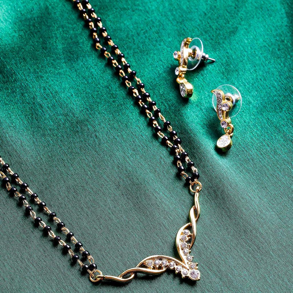 Estele 24 Karat vergoldetes Halskettenset Valley Mangalsutra