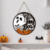 Front Door Sign Cute Ghost Pumpkin Wreaths Spider Web Round Halloween Wreath Decorations For Home Mantle Living Room Entryway