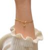 Gold Double-Layer Star Pendant Bracelet for Women - Small Wrist Design, Unique & Elegant.
