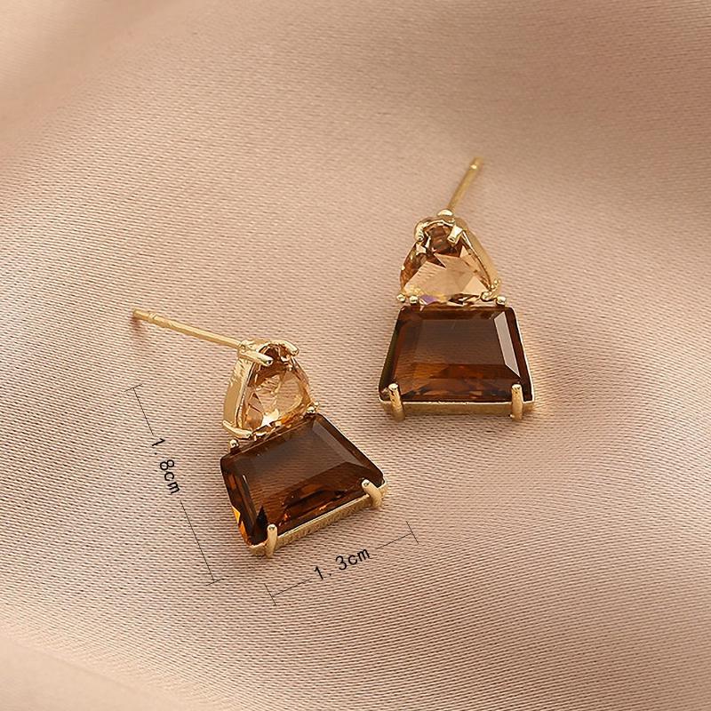 Andkiss Geometrische Kristall-Hängeohrringe