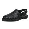 Fashion woven dough leather sandals European and American large size personalized solid color outdoor beach sandals