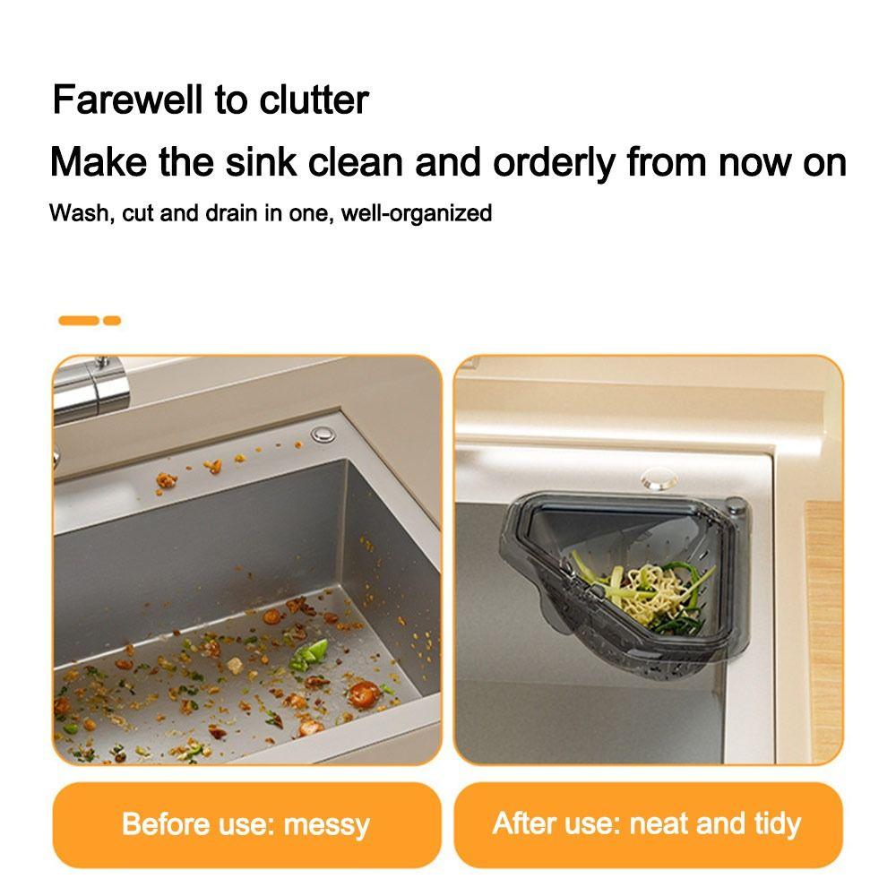 Triangle Sink Storage Rack Kitchen Drain Basket Corner Organizer for Fruits Vegetables Dishes Sponge Space Saving Kitchen Gadget