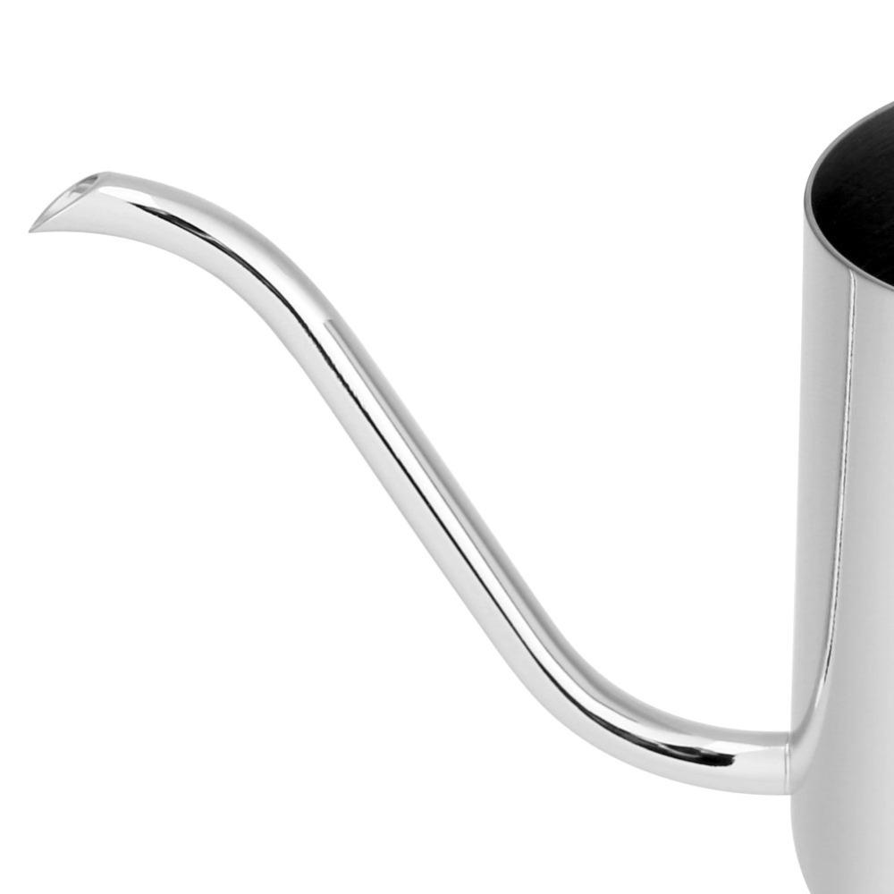 

Long Gooseneck Spout Drip Coffee Pot Hanging Ear Pour Over Kettle Hand Drop Kettle Coffee Brewing Silver 350mL