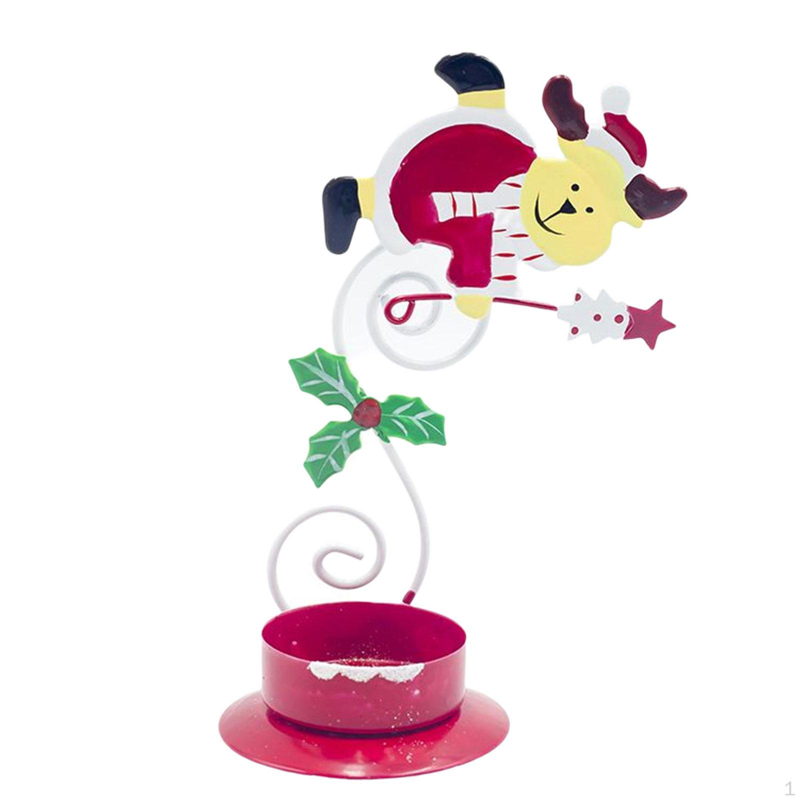 

Iron Candle Tealight Holder Christmas Table Candlestick for Parlor Wedding Xmas Office Decor Deer