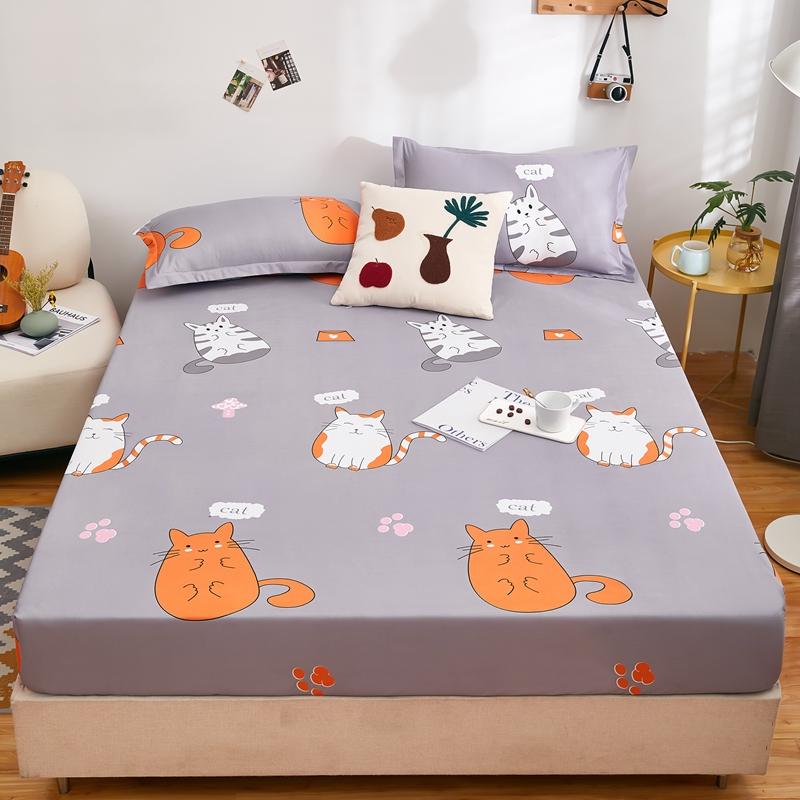 Waterproof Fitted Sheet Home Elastic Bedsheet Skin-friendly Bed Cover Sabanas Para Cama Floral Style Bed Linen(No Pillowcase)
