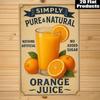 Vintage Metal Sign Simply Orange Juice Retro Kitchen Wall Decor Waterproof