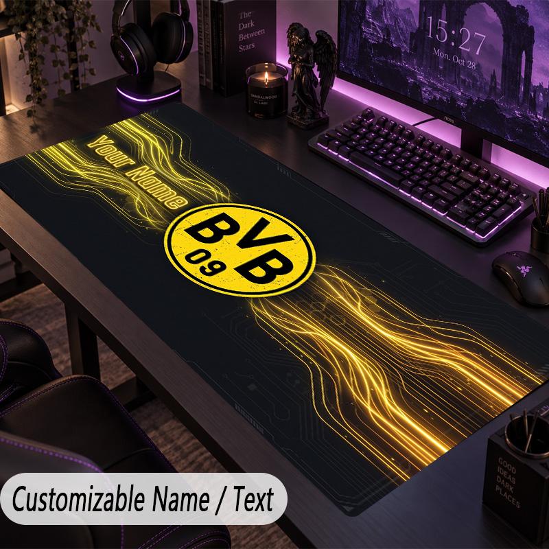 Large Mouse PadBorussia Dortmund Custom Name Text Personalized Desk Mat Non Slip Gaming Pad