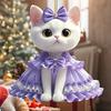 Cat Cute Purple Dress Pattern Acrylic Pendant For Car Accessories Decoration