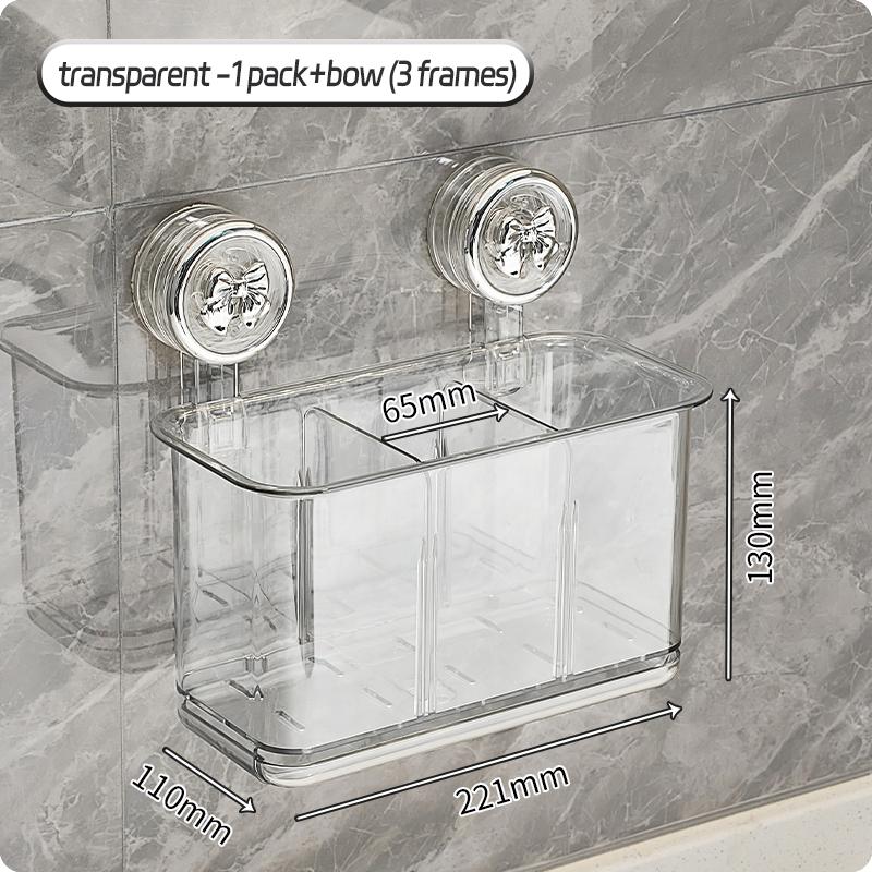 Bathroom Shelf Cosmetics Storage Rack Suction Cup Non Perforated Wall Mounted Storage Box Household Storage