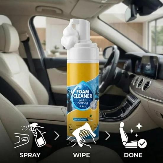 Yousheng Multifunctional Foam Cleaner Rinse-Free Deep Cleaning Spray with Cleaning Sponge Towel for Car Interior Kitchen Grease Bathroom Mildew Fabric