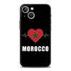 Morocco Flag Soccer Luxury Protection Soft Phone Case For iPhone 13 15 14 12 11 Pro MAX XR X SE XS 7 8 Plus Black Full Cover