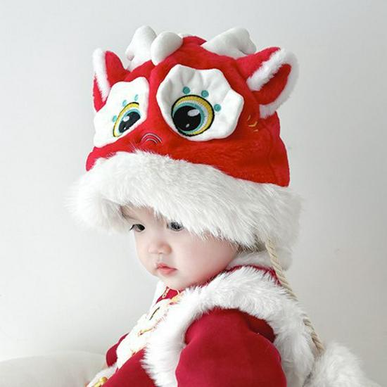 Kinder Plüsch Drachenmütze mit Ohrenschutz - Winter Warm Cartoon Stil für Jungen, Mädchen, Babys