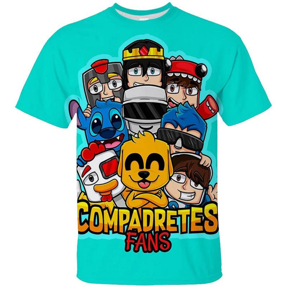 

Kids Summer 3D Print Compadretes Mikecrack Cartoon Game Casual Short Sleeve T-shirts Boys Girls Cute Outfits Tees Children Tops 110