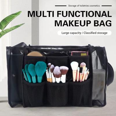 Black Color Cosmetic Brush Storage Bag Large Capacity Hair Stylist Bag  Makeup Application