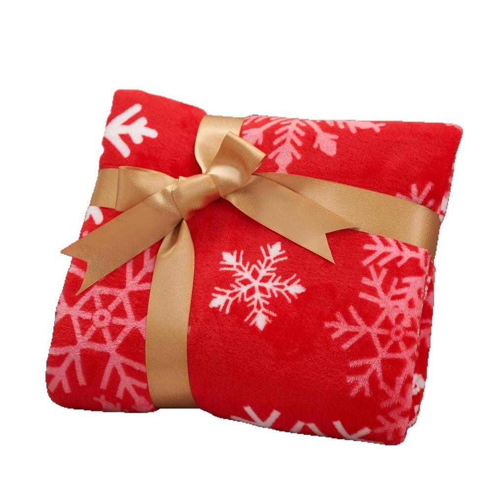 Christmas Snowflakes Printed Blanket for Sofa Bed Travel Camping Living Room Office Conditioning Blanket for All Seasons Gifts