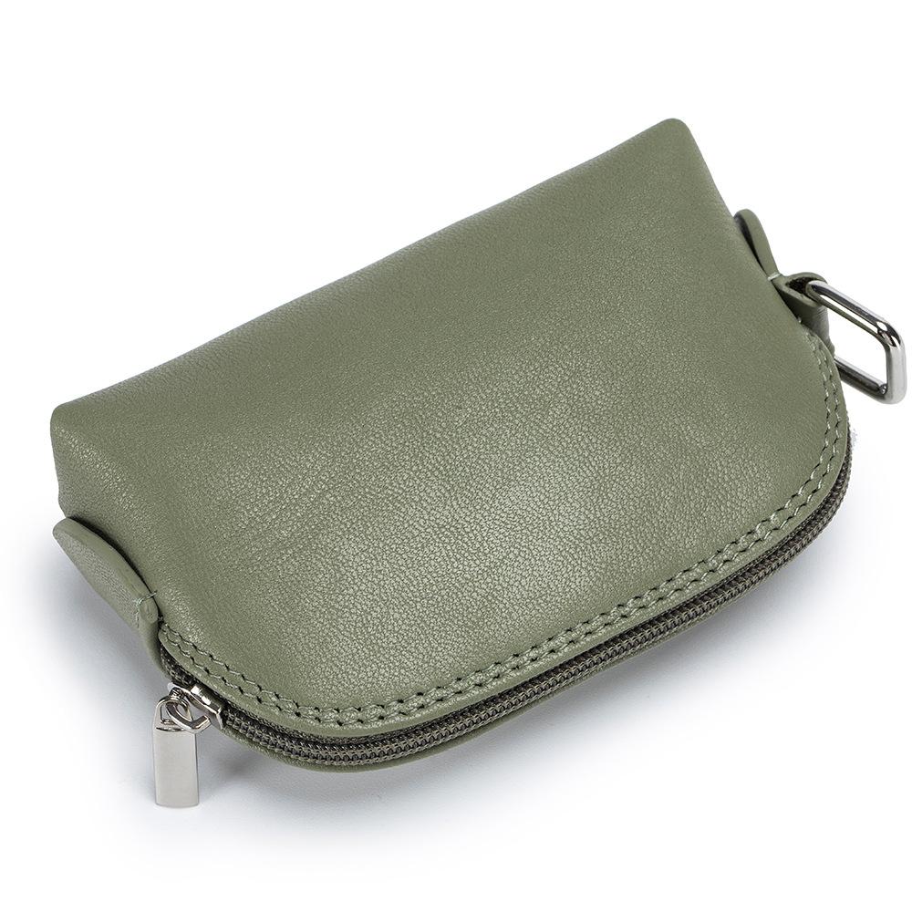 Mini shell change bag women's new Japanese vegetable tanned cowhide niche coin bag portable zipper storage bag