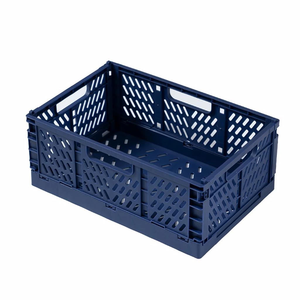 A Top Quality 1Pcs Portable Foldable Plastic Storage Basket - Stackable Organizer Box for Makeup Jewellery Toys - Lightweight