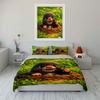 Adorable Mole Holding Clover Printed Duvet Cover Set1 Duvet Cover+2 Pillowcasemulti Size Bedroom Bedding Decor Luxury Gifts