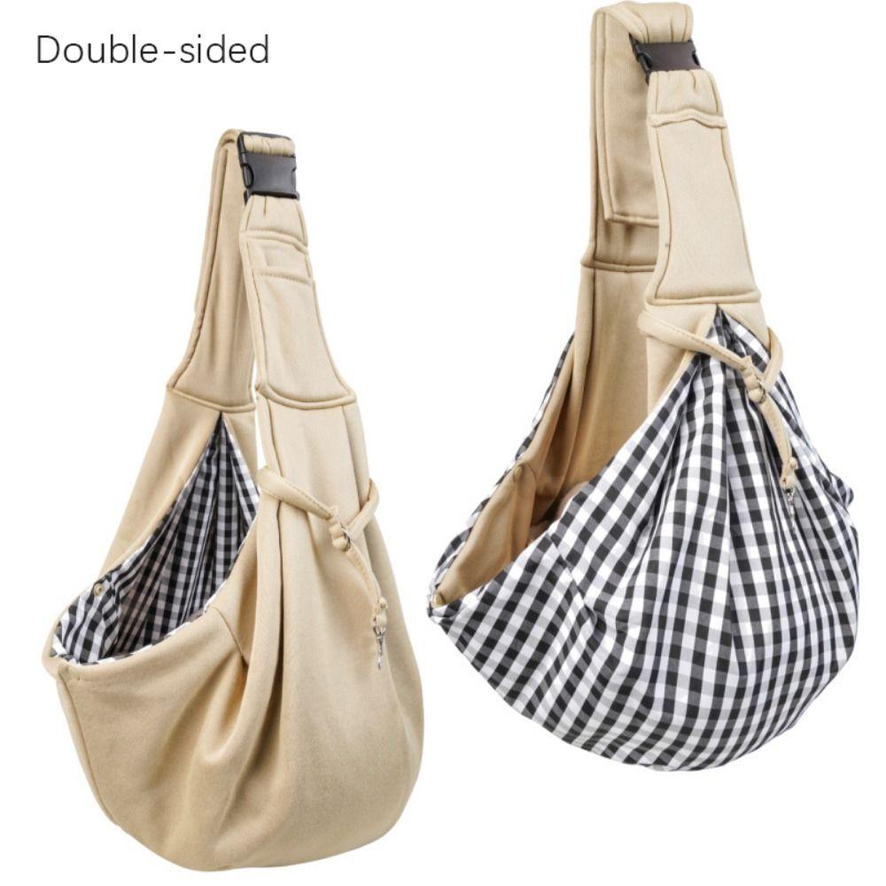 Einfarbige Hunde-Umhängetasche Beidseitig Große Kapazität Welpen-Sling-Tragetasche Faltbar Verstellbarer Schultergurt