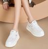 Fashion 7CM Flat Platform Women Shoes 2025 Spring/autumn Fashion Korean Style White Skateboarding Sneakers Leisure Shoes Woman