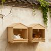 Wall Mounted Wooden Chicken Nest Box House Shape Detachable Chicken Coop Stable Large Capacity Poultry House