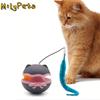 Fun With Bell Cat Tumbler Toy Roller Track Tumbler Design Electric Cat Roller Track Rotating Cat Teasing Stick Pet Exercise