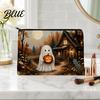 Makeup Storage Bag Halloween Bag Scratch Resistant Durable Canvas Cute Printed Zipper Toiletry Pouch for Cosmetics And Stationery Washable Cosmetic