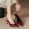 High Heel Womens Sandals With Metal Thin Heel Pointed Toe For Spring Style