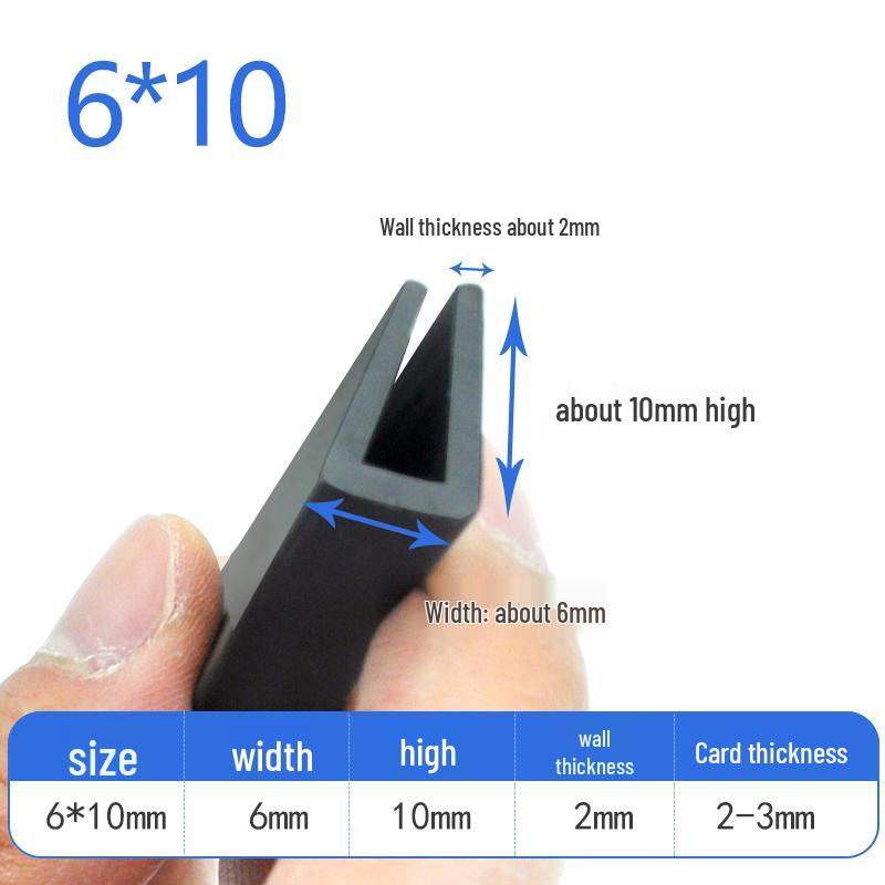 Gumové lištování ve tvaru U: Protiřezná, vodotěsná těsnicí lišta pro ochranu plechu a skla