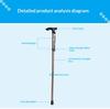Elderly Trekking Pole Lightweight Foldable Aluminum Alloy Adjustable Length 4-Section Climbing Walking Hiking Travel Plastic