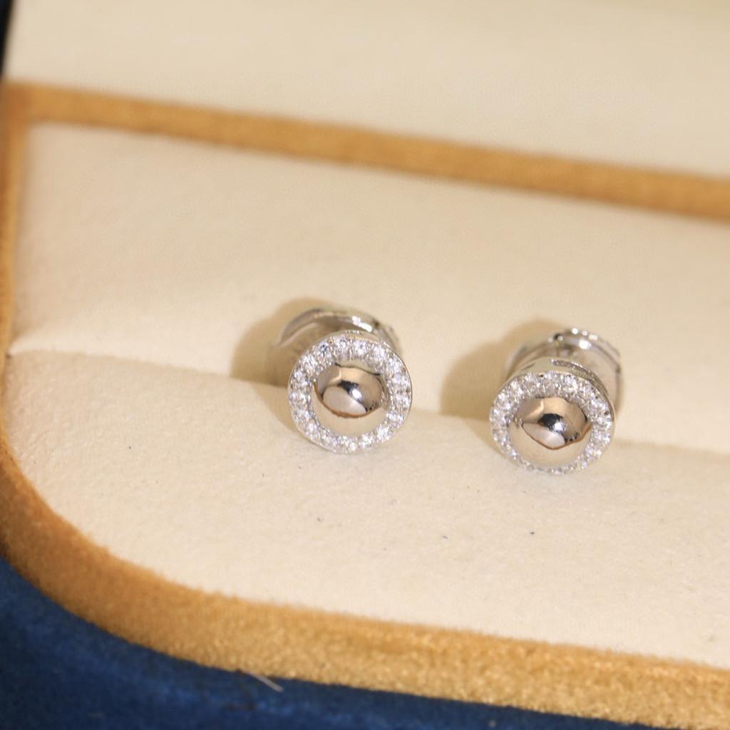 vacuum plated platinum inlaid with sparkling diamonds earring hot selling, highest version on the market  Non-allergic