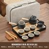 High-end complete set of Wangshan coarse pottery lifting beam pot Kung Fu tea set home office meeting guests light luxury set