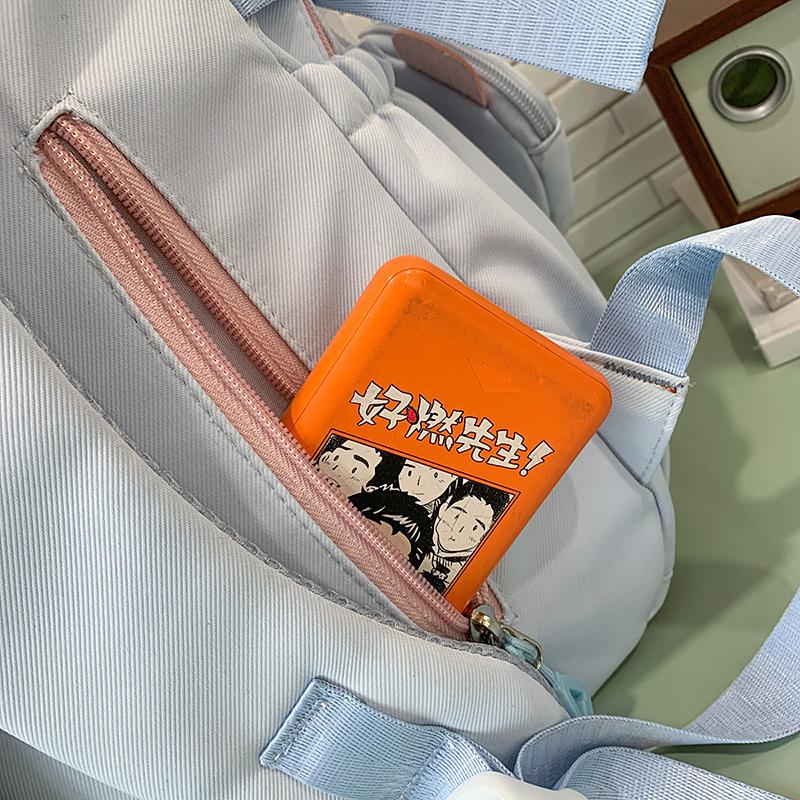 Women's Large Capacity Backpack Multi-Compartment Student Schoolbag Color Block Backapack with Coin Purse