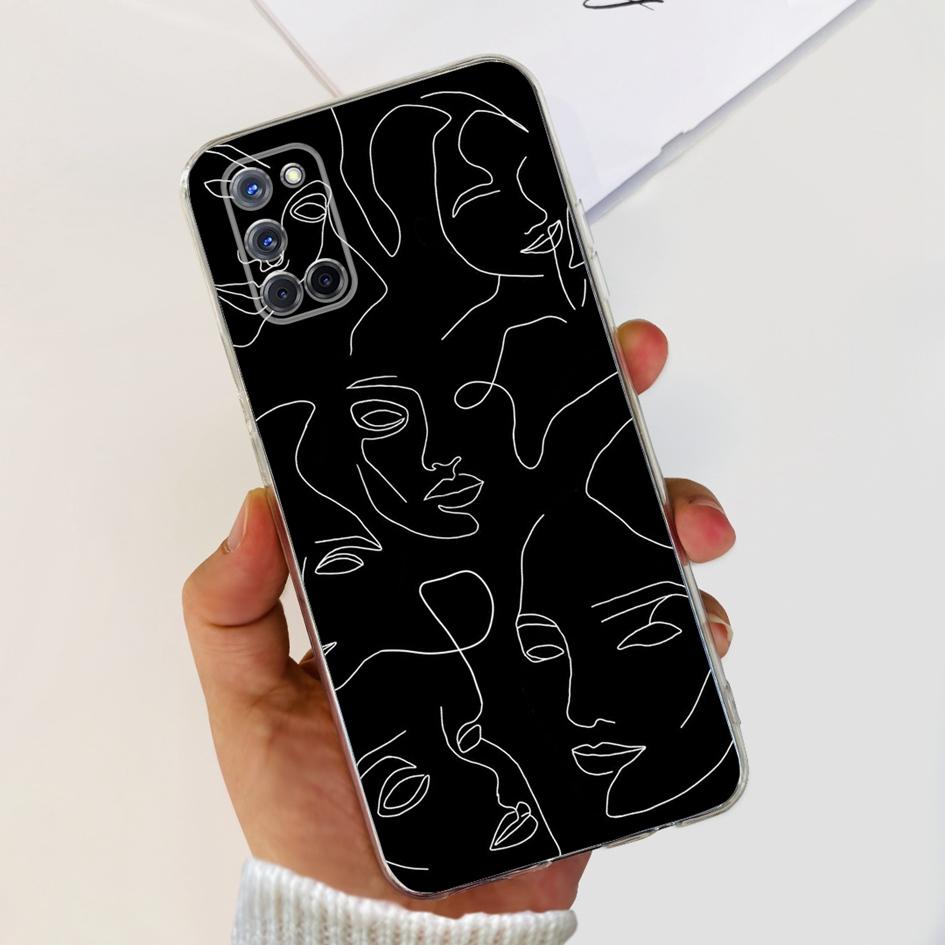 For OPPO A52 Case OPPOA52 CPH2069 A 52 Flower Phone Case Fashion Transparent Silicone Soft TPU Back Cover For OPPO A72 A92 Coque