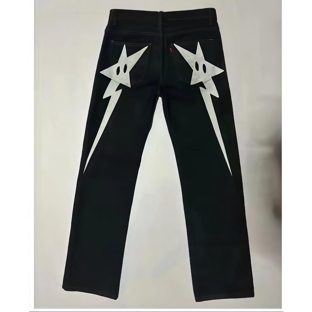RogueWave Street Fashion Jeans Harajuku Y2K New Hip Hop Straight Leg Pants