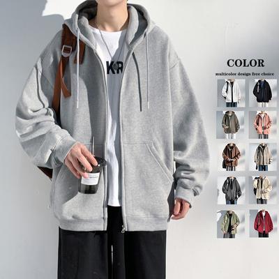 Frühling und Herbst Herren Strickjacke mit Kapuze und langen Ärmeln, lockere Herrenjacke, Freizeitjacke für Herren